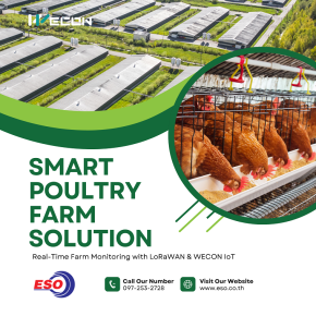 ระบบ Smart Poultry Farm ด้วย LoRaWAN และ WECON IoT ในฟาร์มไก่จังหวัดอ่างทอง