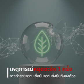 เหตุการณ์หยุดชะงัก 1 ครั้ง อาจทำลายความเชื่อมั่นความยั่งยืนทั้งองค์กร