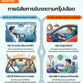 ทายนิสัยขับรถตามกรุ๊ปเลือด