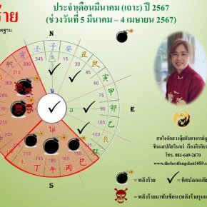 ทิศร้ายประจำเดือนมีนาคม 2567