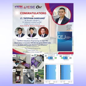 CONGRATULATIONS! to LT. Thitiphum Sangsanit, Mr. Worapol Tejangkura, Dr. Nattanon Joraleechanchai, and Assoc. Prof. Dr. Montree Sawangphruk