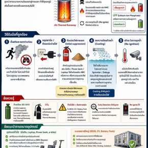  การดับไฟแบตเตอรี่ลิเทียมไอออน (Lithium-ion Battery Fire)