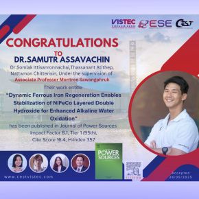 CONGRATULATIONS to Dr. Samutr Assavachin Dr. Somlak Ittisanronnachai Thassanant Atithep Nattamon Chitterisin Under the supervision of Associate Professor Dr. Montree Sawangphruk.