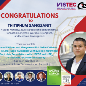 Huge congratulations to Thitiphum Sangsanit, Nuttida Matkhawm, Nurulsafeelanaria Benwannamas, Ronnachai Songthan, Worapol Tejangkura, and Assoc. Prof. Montree Sawangphruk! 