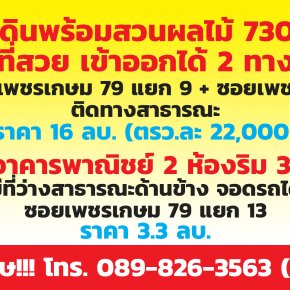 ที่ดินพร้อมสวนผลไม้ 730 ตรว เพชรเกษม 79