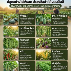 10 ผักควรปลูกหน้าแล้ง ปลูกอย่างไรให้รอด ประหยัดน้ำ ได้ผลผลิตดี