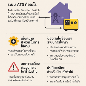 จำเป็นไหมที่เครื่องปั่นไฟต้องมีระบบตัดไฟย้อนกลับ (ATS)