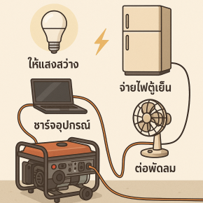 วิธีการใช่ประโยชน์จากเครื่องปั่นไฟในเวลาฉุกเฉิน