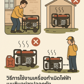 วิธีการใช้งานเครื่องกำเนิดไฟฟ้าเบนซินอย่างปลอดภัย