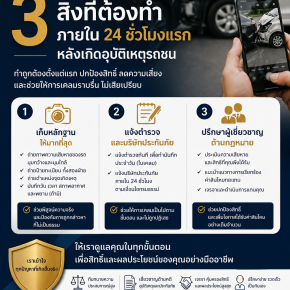 3 สิ่งที่ต้องทำภายใน 24 ชั่วโมงแรก หลังเกิดอุบัติเหตุรถชน