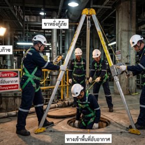 การอบรมที่อับอากาศ สำหรับ 4 ผู้ ผู้อนุญาต ผู้ควบคุม ผู้ช่วย ผู้ปฏิบัติ