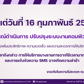 การปรับปรุงระบบงานคอมพิวเตอร์สหกรณ์