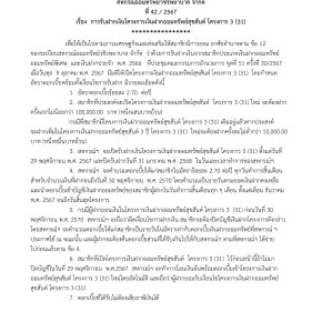 ประกาศที่ 42/2567 เรื่อง การรับฝากเงินโครงการเงินฝากออมทรัพย์สุขสันต์ โครงการ 3(31)