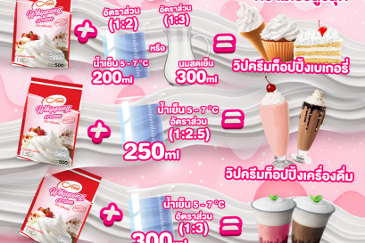 วิธีการใช้งาน วิปปิ้งครีมผง รสหวาน ตราดีวัน!!