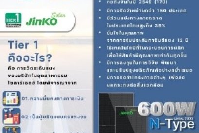 Tier 1 คืออะไร? ทำไมต้องเลือกใช้แผงโซลาร์เซลล์ Jinko?