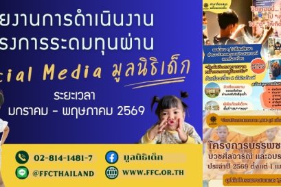 รายงานการดำเนินงานโครงการระดมทุนผ่าน Social Media มูลนิธิเด็ก ม.ค. - พ.ค. 2569