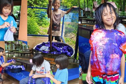 เรียนรู้การทำผ้ามัดย้อม