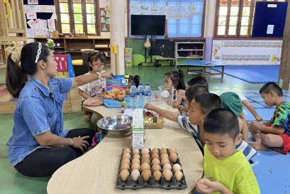 ศุกร์หรรษา บูรณาการ ทำขนมดอกจอก