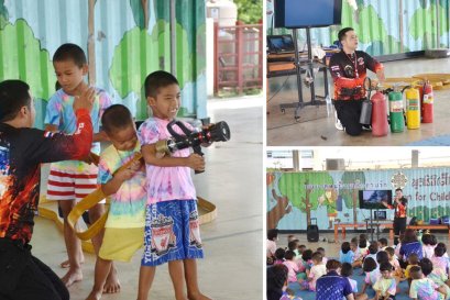 อบรมซักซ้อมแผนป้องกันและระงับอัคคีภัยในอาคารให้แก่น้องๆ วัยอนุบาล