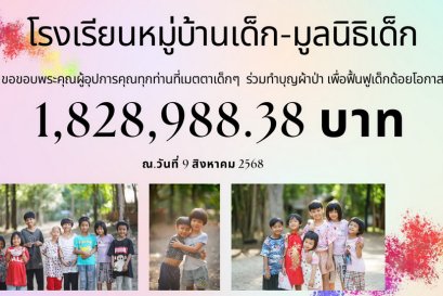 ขอขอบคุณร่วมทำบุญผ้าป่าสามัคคีเพื่อฟื้นฟูเด็กด้อยโอกาส