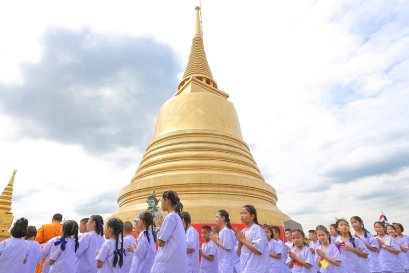 โครงการเสริมสร้างคุณธรรม – จริยธรรม ค่ายพุทธบุตร โรงเรียนวัดสิตาราม จำนวน ๑๖๐ คนเดินทางมาทัศนศึกษาเข้าชมสถานที่สำคัญภายในวัดสระเกศ  ราชวรมหาวิหาร  