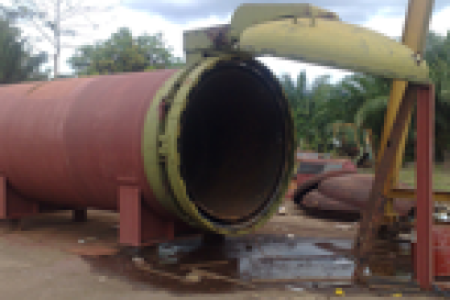 งานประกอบหม้อนึ่่งปาล์มและติดตั้ง