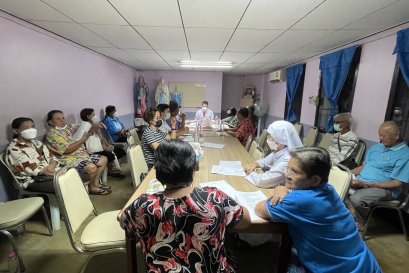 ประชุมสภาอภิบาลวัดแม่พระมหาทุกข์ ท่าม่วง เพื่อเตรียมงานฉลองวัด