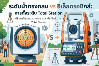 ระดับน้ำทรงกลม vs อิเล็กทรอนิกส์: การตั้งระดับ Total Station