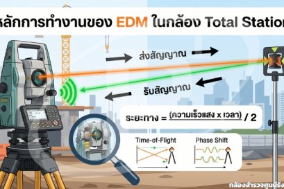 หลักการทำงานของ EDM ในกล้อง Total Station