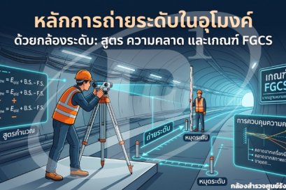 หลักการถ่ายระดับในอุโมงค์ด้วยกล้องระดับ: สูตร ความคลาด และเกณฑ์ FGCS