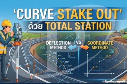 Curve Stake Out ด้วย Total Station: Deflection vs Coordinate