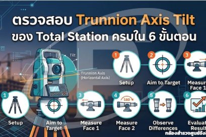 ตรวจสอบ Trunnion Axis Tilt ของ Total Station ครบใน 6 ขั้นตอน