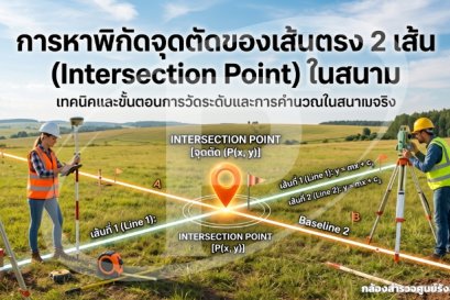 การหาพิกัดจุดตัดของเส้นตรง 2 เส้น (Intersection Point) ในสนาม