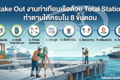 Stake Out งานท่าเทียบเรือด้วย Total Station: ทำตามได้ครบใน 8 ขั้นตอน