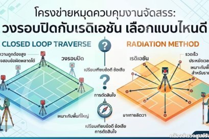 โครงข่ายหมุดควบคุมงานจัดสรร: วงรอบปิดกับเรดิเอชัน เลือกแบบไหนดี