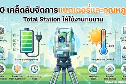 10 เคล็ดลับจัดการแบตเตอรี่และอุณหภูมิ Total Station ให้ใช้งานทนนาน