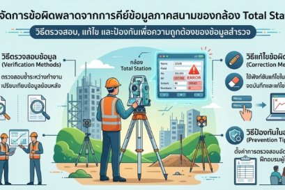 การจัดการข้อผิดพลาดจากการคีย์ข้อมูลภาคสนามของกล้อง Total Station