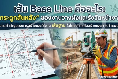 เส้น Base Line คืออะไร: "กระดูกสันหลัง" ของงานวางผังและรังวัดหน้างาน