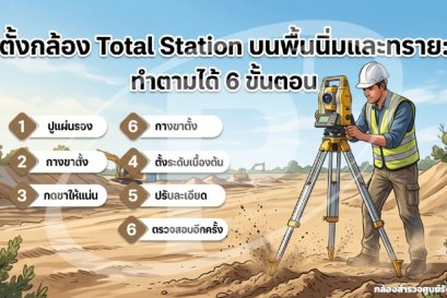 ตั้งกล้อง Total Station บนพื้นนิ่มและทราย: ทำตามได้ 6 ขั้นตอน