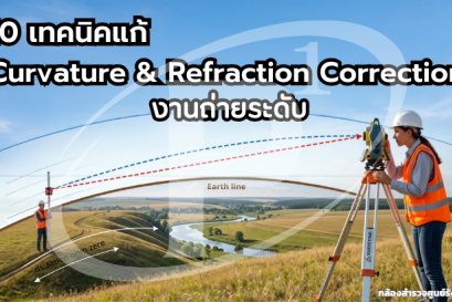 10 เทคนิคแก้ Curvature & Refraction Correction งานถ่ายระดับ