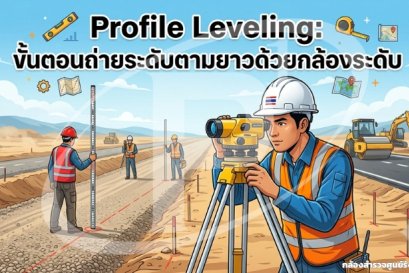 Profile Leveling งานถนน ขั้นตอนถ่ายระดับตามยาวด้วยกล้องระดับ