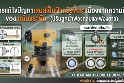 การแก้ไขปัญหาเลนส์เป็นฝ้าหรือขึ้นราเนื่องจากความชื้น ของ กล้องระดับ