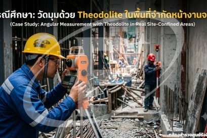 กรณีศึกษา: วัดมุมด้วย Theodolite ในพื้นที่จำกัดหน้างานจริง
