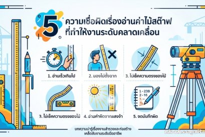 5 ความเชื่อผิดเรื่องอ่านค่าไม้สต๊าฟ ที่ทำให้งานระดับคลาดเคลื่อน