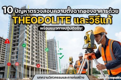 5 ปัญหาตรวจสอบความตั้งฉากของอาคารด้วย Theodolite และวิธีแก้