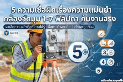 5 ความเชื่อผิดเรื่องความแม่นยำกล้องวัดมุม 1-7 ฟิลิปดา กับงานจริง