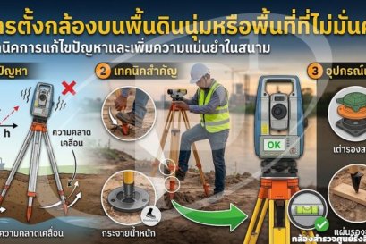เทคนิคการตั้งกล้องสำรวจบนพื้นดินนุ่มและพื้นที่ไม่มั่นคง