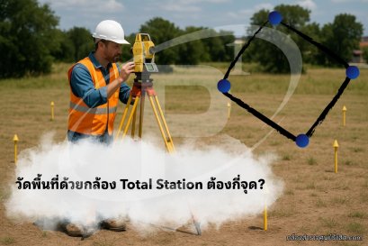 วัดพื้นที่ด้วยกล้อง Total Station ต้องกี่จุด?