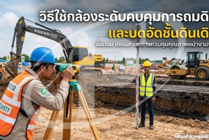 วิธีใช้กล้องระดับควบคุมการถมดินและบดอัดชั้นดินเดิม