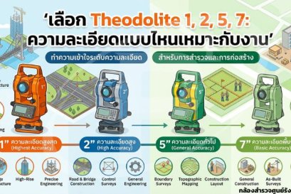 เลือก Theodolite 1 2 5 7 ความละเอียดแบบไหนเหมาะกับงาน